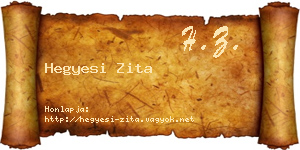 Hegyesi Zita névjegykártya