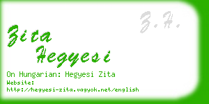 zita hegyesi business card